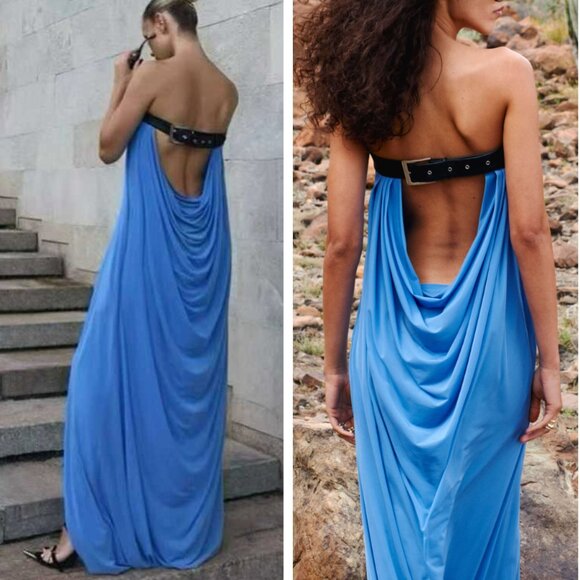 BEST Rat & Boa Antonie Maxi Dress Gown XXS/XS S/M Blue Cocktail Party Wedding